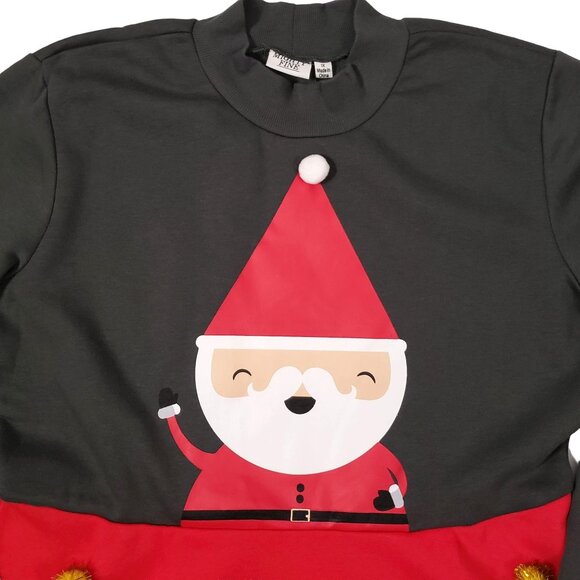 Mighty Fine Santa Sweatshirt Dress Teachercore Ugly Sweater Christmas Sz 1X NEW - Picture 2 of 11